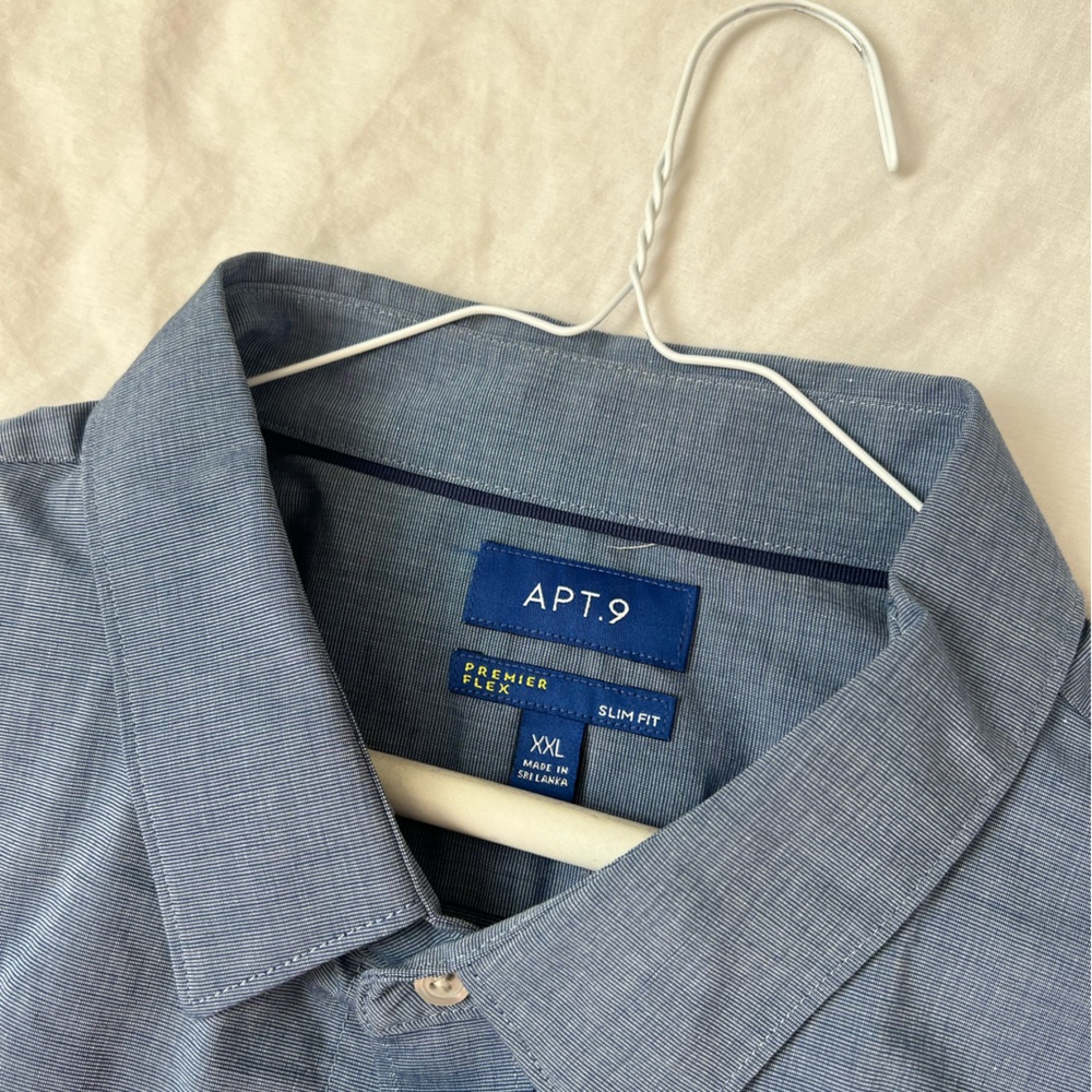APT.9 Blue Long-sleeve Dress Shirt